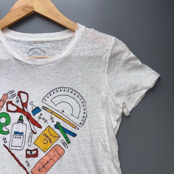 J. Crew teach for America 100% linen tee T-shirt XS - Picture 10 of 11